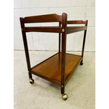 Vintage 1970s Wood Rolling Serving Cart