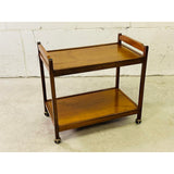 Vintage 1970s Wood Rolling Serving Cart