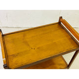 Vintage 1970s Wood Rolling Serving Cart