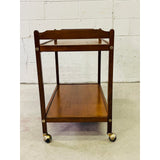 Vintage 1970s Wood Rolling Serving Cart