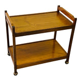 Vintage 1970s Wood Rolling Serving Cart