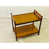 Vintage 1970s Wood Rolling Serving Cart