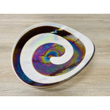 Vintage 1980s Large Art Glass Console Bowl