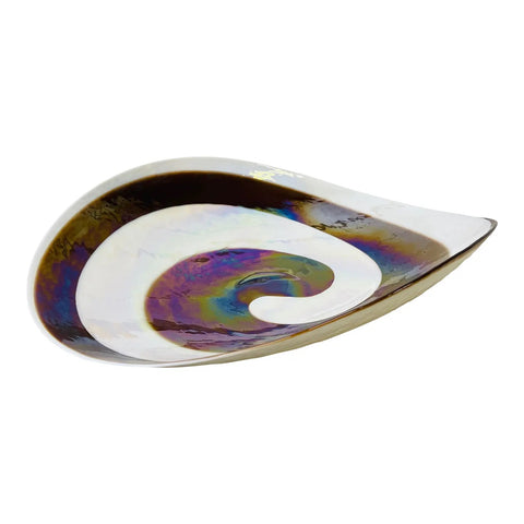 Vintage 1980s Large Art Glass Console Bowl