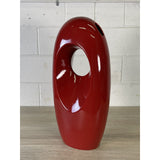 Vintage 1980s Red Sculptural Ceramic Vase