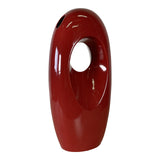 Vintage 1980s Red Sculptural Ceramic Vase