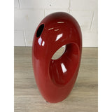 Vintage 1980s Red Sculptural Ceramic Vase
