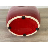 Vintage 1980s Red Sculptural Ceramic Vase