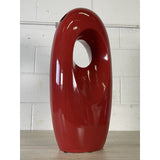 Vintage 1980s Red Sculptural Ceramic Vase