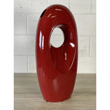 Vintage 1980s Red Sculptural Ceramic Vase