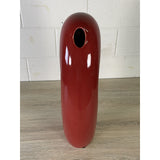 Vintage 1980s Red Sculptural Ceramic Vase