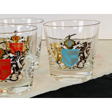 Vintage Coat of Arms Bar Glass Tumblers, Set of 4