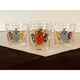Vintage Coat of Arms Bar Glass Tumblers, Set of 4