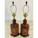 Vintage Frederick Cooper Asian-Style Wood Table Lamps, Pair
