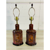Vintage Frederick Cooper Asian-Style Wood Table Lamps, Pair