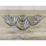 Vintage Iridescent Glass Cocktail Stems, Set of 6