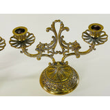 Vintage Brass Candleholders, Pair