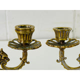 Vintage Brass Candleholders, Pair