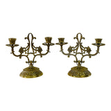 Vintage Brass Candleholders, Pair
