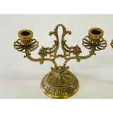 Vintage Brass Candleholders, Pair