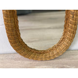 Vintage Oval Wicker Wall Mirror