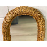 Vintage Oval Wicker Wall Mirror