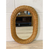 Vintage Oval Wicker Wall Mirror