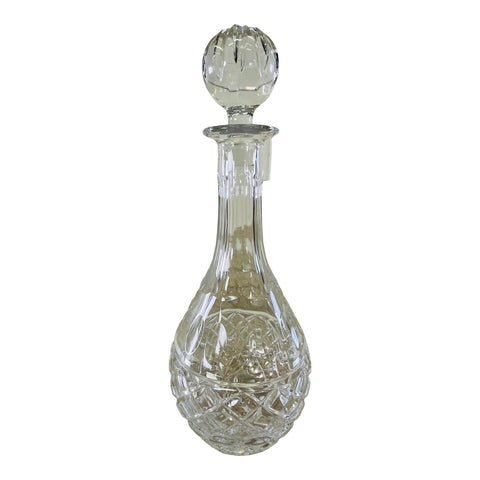 Vintage Tall Crystal Round Glass Decanter