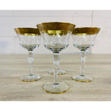 Vintage Tiffin Glass Rambling Rose Glass Coupes, Set of 4