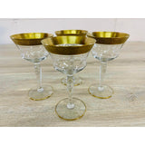 Vintage Tiffin Glass Rambling Rose Glass Coupes, Set of 4