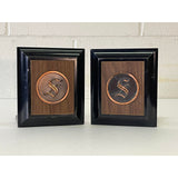Vintage 1960s Copper Monogrammed Bookends