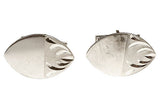 Vintage 1960's Sterling Oval Cuff Links, Pair