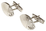 Vintage 1960's Sterling Oval Cuff Links, Pair