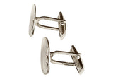 Vintage 1960's Sterling Oval Cuff Links, Pair
