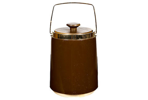 1960s Tall Brown Ice Bucket