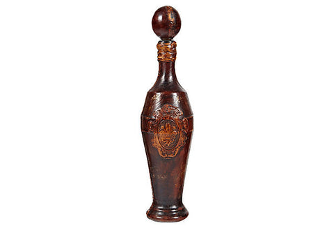 1960s Ovide Shaped Leather Decanter