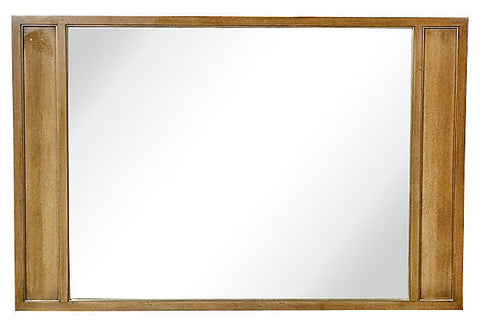 1960s Pecan Wood Framed Mirror