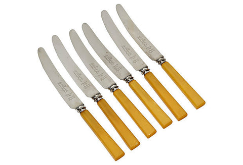 1920s Bakelite Handled Knives, Set of 6