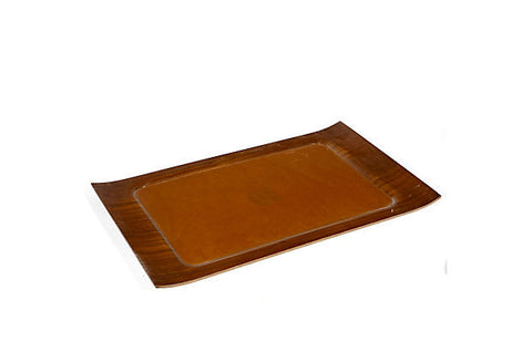 1950s Wood & Leather Serving Tray