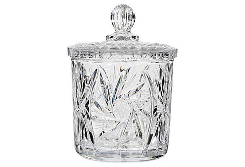 Crystal Covered Glass Jar