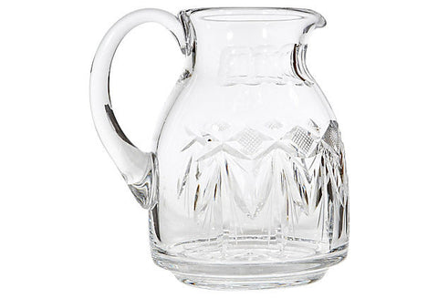 1950s Wheel Cut Glass Pitcher