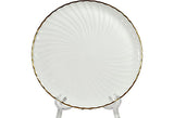 1950s French White & Gilt Accented Large Plate