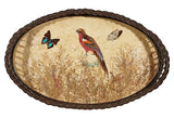 Bird & Butterfly Wicker Serving Tray
