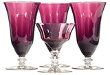 1930s Amethyst Glass Stems, Set of 4