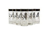 Silver Monogrammed Glass Tumblers, Set of 8