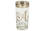 Silver Monogrammed Glass Tumblers, Set of 8