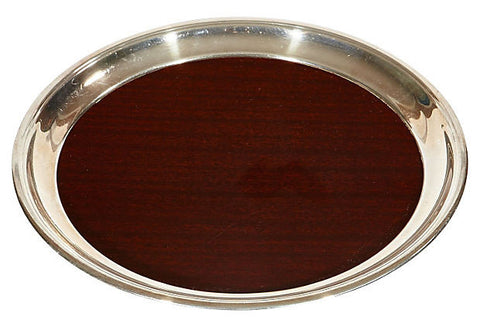 1960s Round Laminate Serving Tray