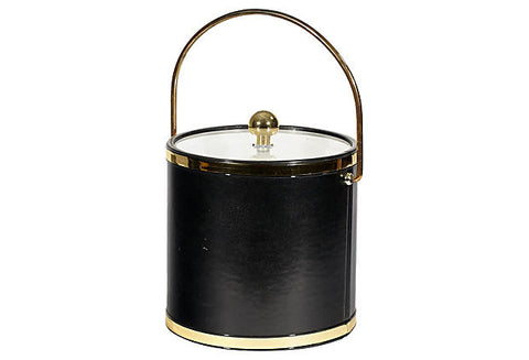 1970s Black & Gilt Ice Bucket