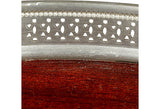 1960s Round Wood Style Serving Tray