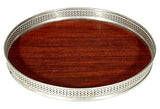 1960s Round Wood Style Serving Tray